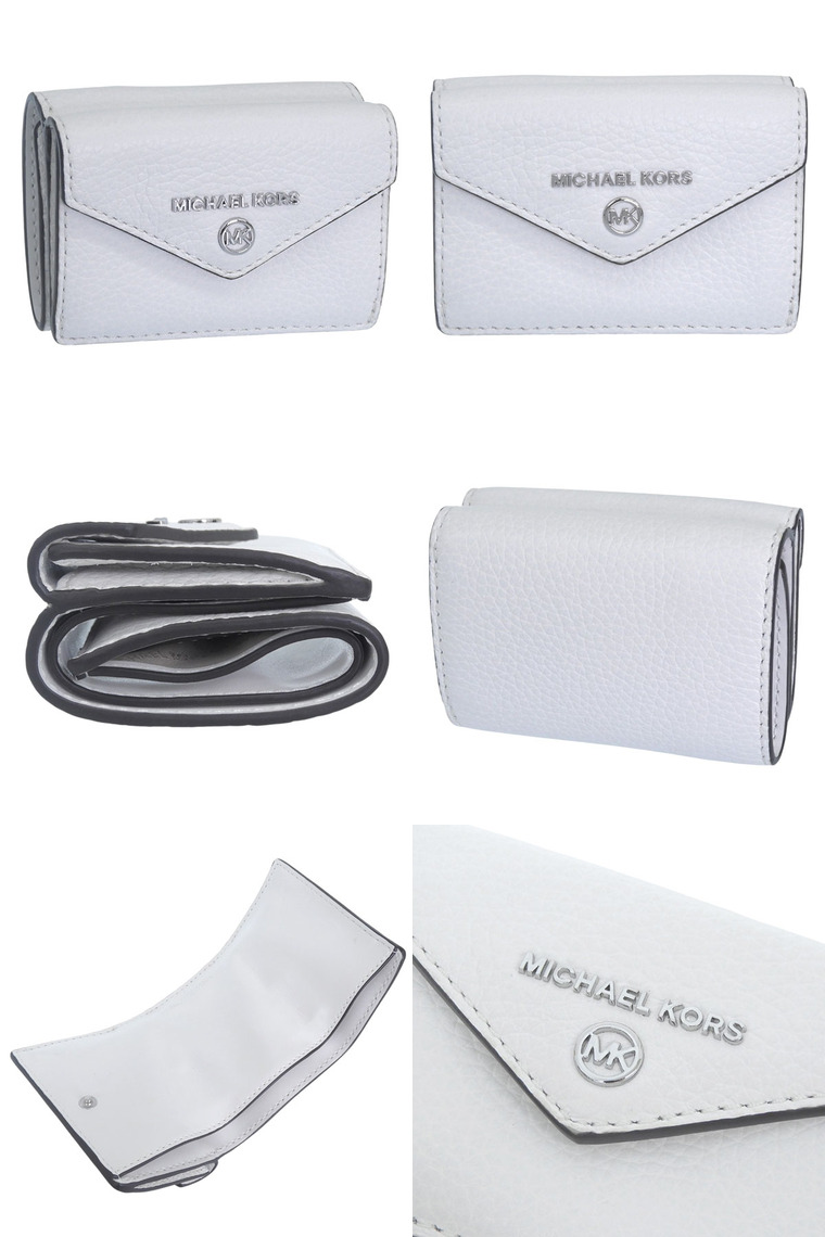 新品　正規品☆MICHAEL KORS 折り財布 ホワイト レザー 三つ折り財布 新品 正規品 MICHAEL KORS 折り財布 ホワイト レザー 三つ折り財布