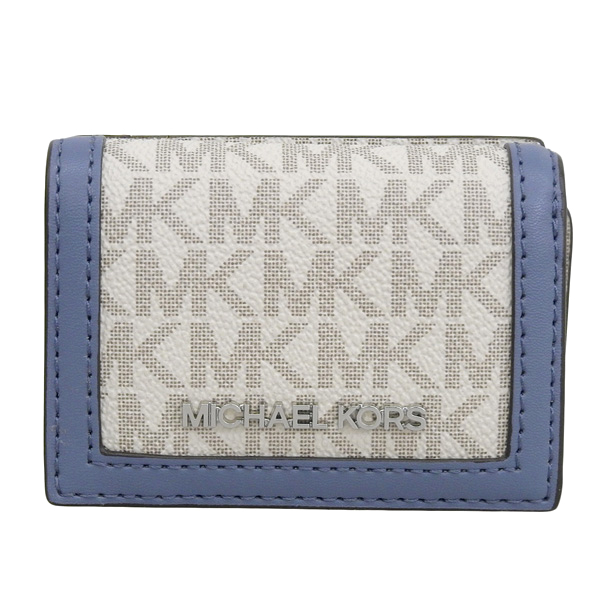 マイケルコース JET SET 三つ折り財布 ブルー×ホワイト MICHAEL KORS