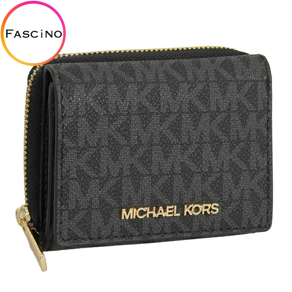 マイケルコース 財布 レディース 三つ折り財布 アウトレット ブラック SM MF ZA WALLET D35H9GTVZ5B-BLACK MICHAEL KORS｜riverall-men