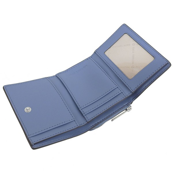 新品 MICHAEL KORS 財布 折り財布 ブルー 三つ折り財布 新品 MICHAEL KORS マイケルコース折り財布 ブルー シグネチャー 折り
