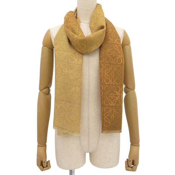 LOEWE シルク100%大判スカーフ2枚セット アナグラム スカーフ（シルク&カシミヤ） グリーン - LOEWE