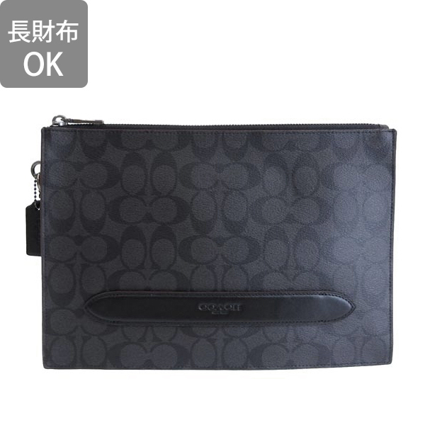 コーチ COACH クラッチバッグ シグネチャー バッグ ブラック メンズ