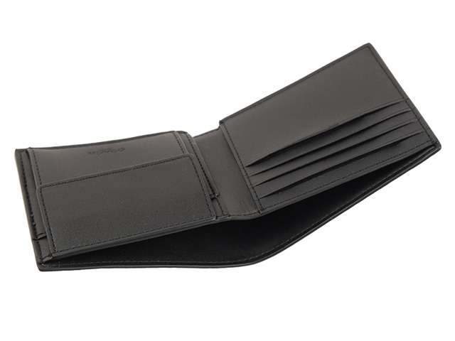 美品】コーチ COACH ブラック 革 財布 二つ折り財布 F75006 コーチ