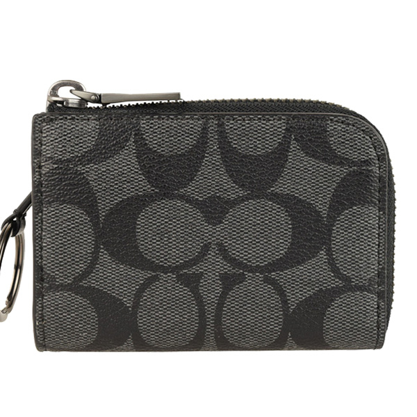 COACH コーチ メンズ シグネチャー コインケース F77929 チャコール COACH コーチ L字ファスナー コインケース 小銭入れ メンズ