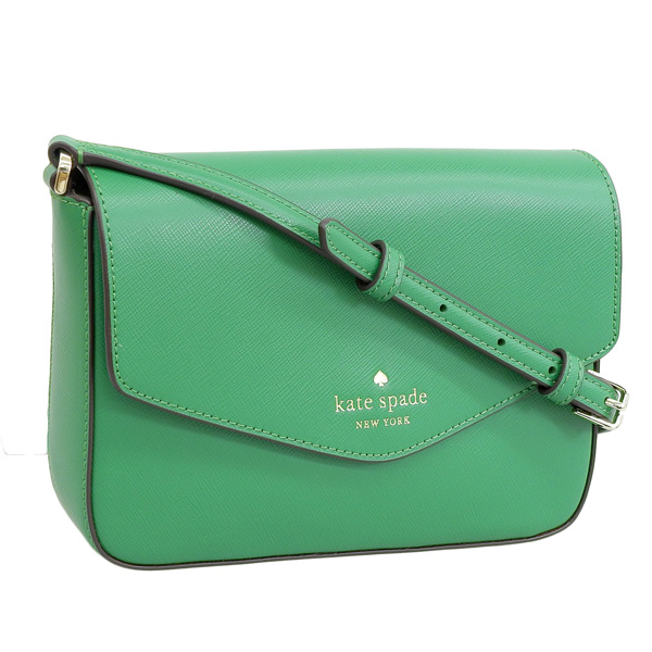 未使用　katespade グリーンバッグ　ストライプ　ショルダー　丸型　緑 kate spade NEW YORK（ケイト・スペード ニューヨーク） ケイト