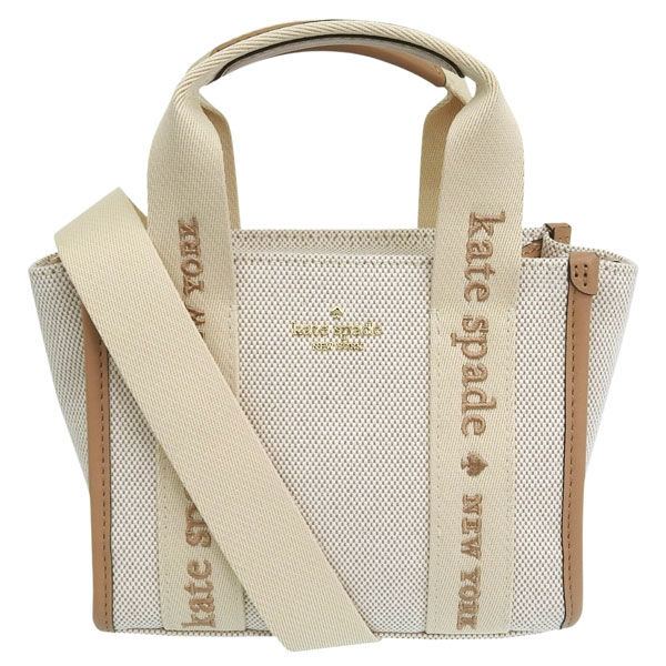 ケイトスペード　2WAY トートバッグ　ベージュ　キャンバス/レザー kate spade NEW YORK ケイトスペード バッグ レディース