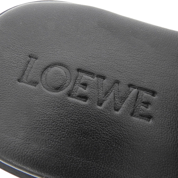 LOEWE ロエベ サンダル 靴 レザー ブラック 37 レディース