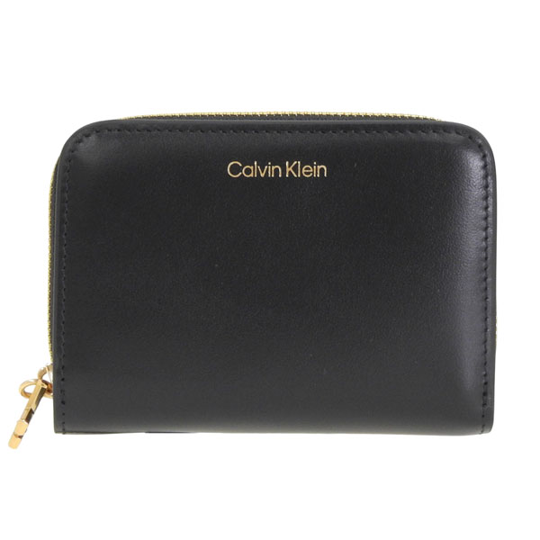 【新品】カルバンクライン 2つ折り財布 CKロゴレディースウォレット 軽量 黒 Calvin Klein（カルバン・クライン） 財布 レディース 2つ折り 折財布