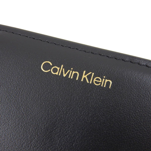 新品 カルバンクライン ふたつ折り 財布 黒 ck メンズ　正規店購入　ロゴ カルバン クライン Calvin Klein 二つ折り財布 ブラック メンズ CALVIN