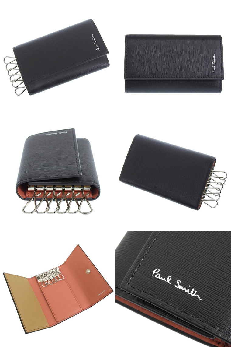 【新品未使用・箱付】ポールスミス　6連キーケース　ブラック　379 ポール・スミス 6連キーケース メンズ ブランド Paul Smith レザー