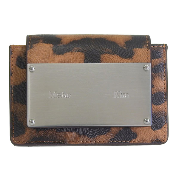 マーティンキム カードケース レディース レザー ブラウン レオパード