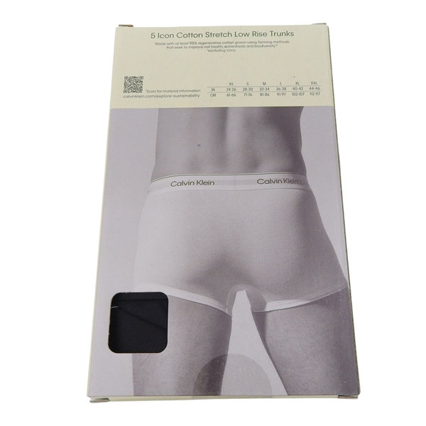 カルバンクライン ボクサーパンツ 下着 アンダーウェア 5枚セット メンズ ブラック Icon Cotton Stretch 5 Low Rise Trunks NB4390TM6 CALVIN KLEIN