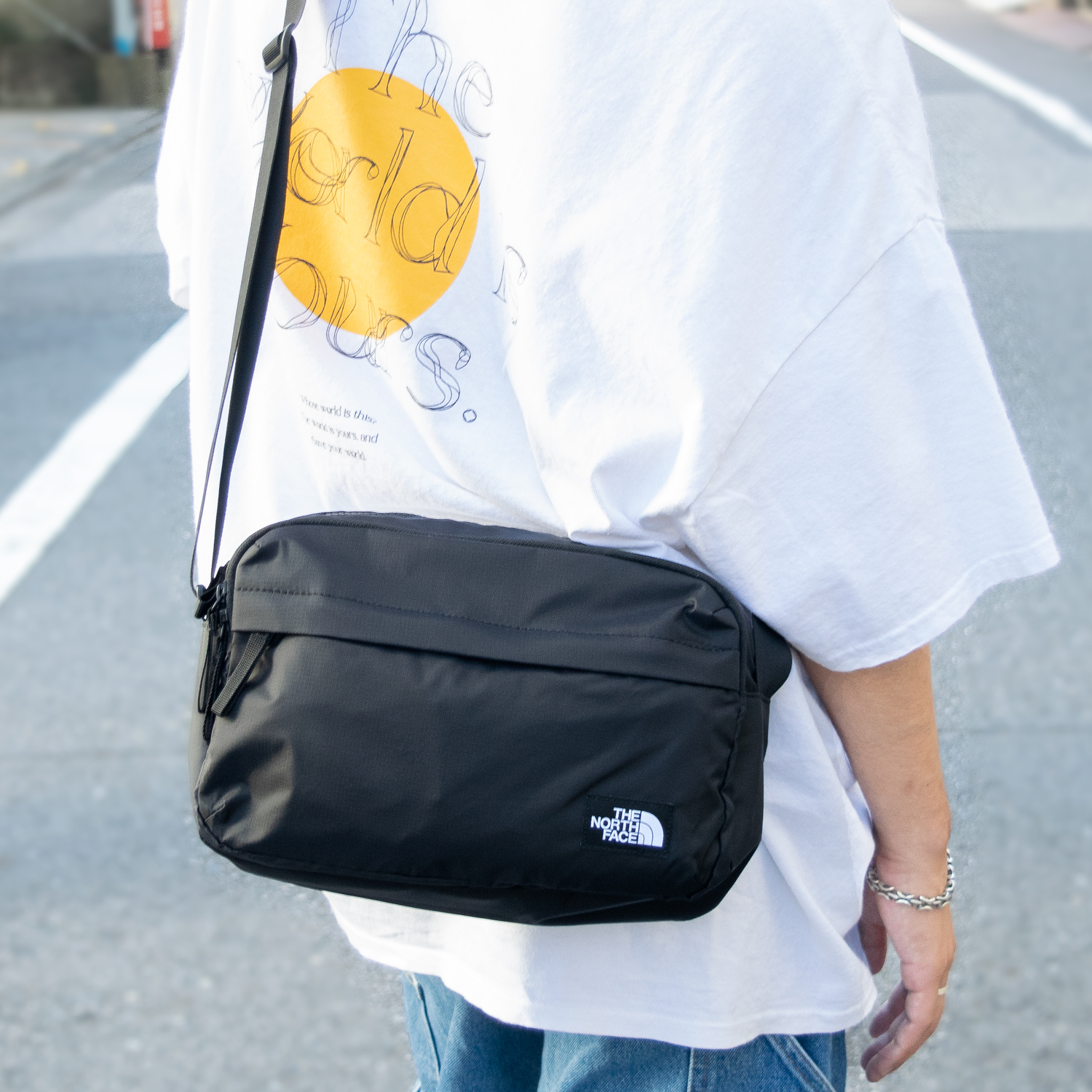 ノースフェイス バッグ メンズ レディース ショルダーバッグ ブラック TRAVEL CROSS BAG M NN2PP65A-BLK THE NORTH FACE