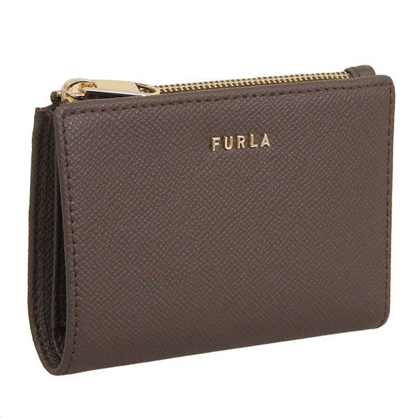 超美品★FURLA 二つ折り財布 ブラック×ブラウン レザー FURLA（フルラ） 財布 レディース 2つ折り 折財布 コンパクト