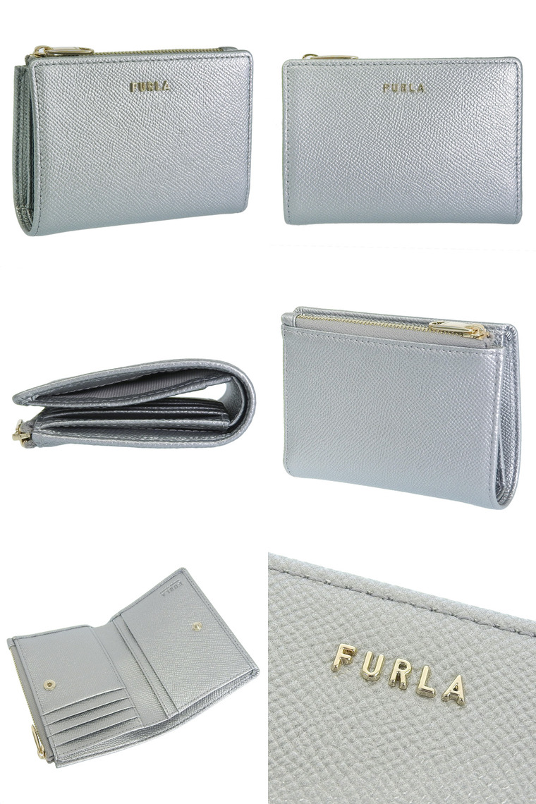 フルラ　財布　二つ折り　グレー　ファスナー　ジッパー FURLA（フルラ） 財布 レディース 2つ折り 折財布 コンパクト