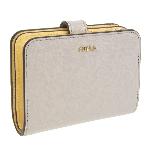 【新品未使用】FURLA BABYLON 二つ折り財布 パールホワイト×イエロー FURLA（フルラ） FURLA BABYLON 財布 折財布 二つ折り 財布 パール