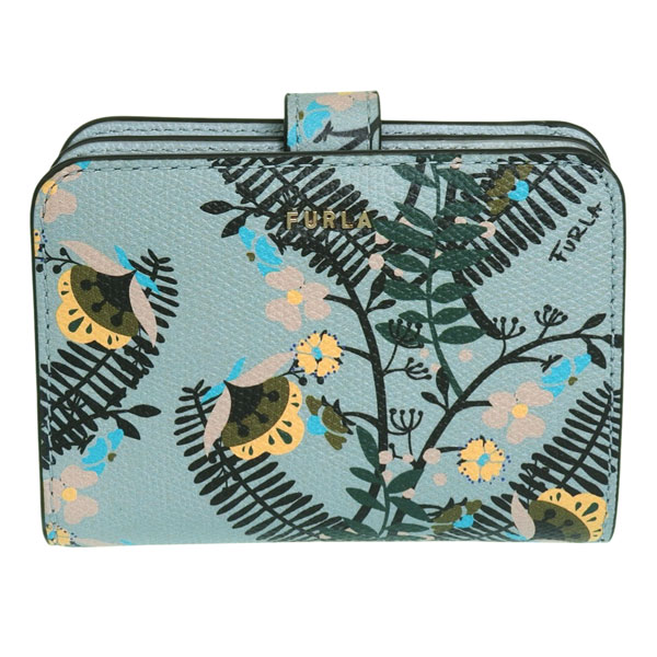 新品 FURLA フルラ バビロン 花柄 ブルー 二つ折り財布 FURLA フルラ 財布 レディース 2つ折り 折財布 コンパクト
