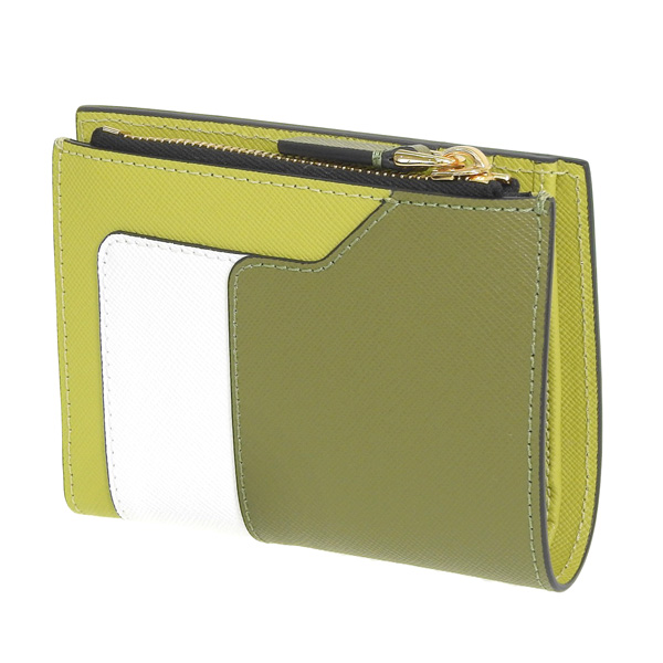 MARNI グリーン 二つ折り財布 マルニ MARNI 財布 二つ折り財布 折りたたみ財布 小銭入れ付き