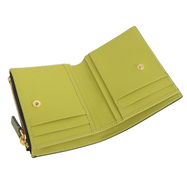 MARNI（マルニ） 財布 折財布 二つ折り 財布 レザー グリーン ホワイト