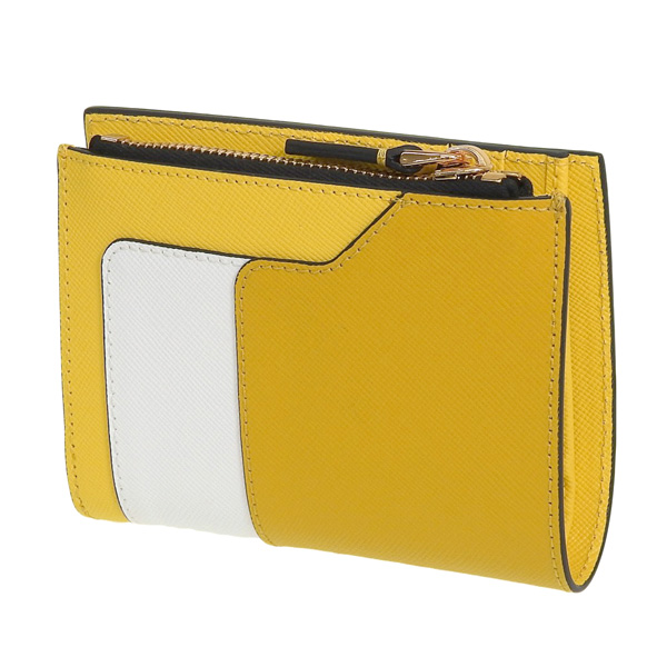 MARNI（マルニ） 財布 折財布 二つ折り 財布 レザー イエロー ホワイト