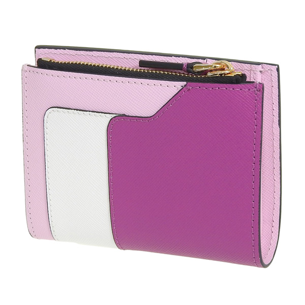 MARNI（マルニ） 財布 折財布 二つ折り 財布 レザー パープル ホワイト