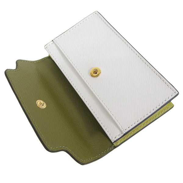 【新品・未使用品）MARNI 名刺入れ ミントグリーン/ホワイト MARNI（マルニ） カードケース 名刺入れ レザー グリーン ホワイト