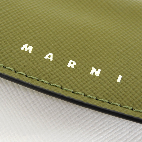 MARNI（マルニ） カードケース 名刺入れ レザー グリーン ホワイト