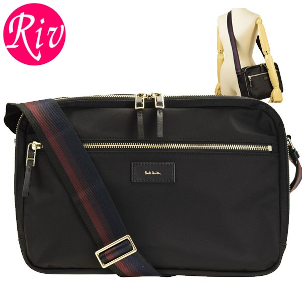 極美品 ポールスミス メンズ ショルダーバッグ サコッシュ 本革 ブラック Paul Smith ショルダーバッグ メンズバッグ サコッシュ ポール