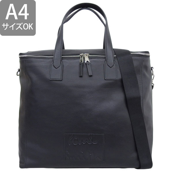 Paul Smith レザー ブラック ビジネスハンドバッグ ショルダーバッグ Paul Smith（ポール・スミス） バッグ メンズ 2WAY トートバッグ