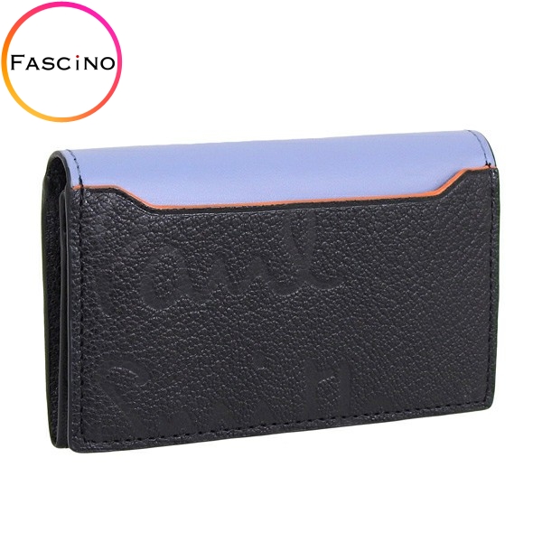 ポールスミス 名刺入れ カードケース メンズ アウトレット レザー ブラックマルチ ロゴストーリー PAUL SMITH :psmc0190:FASCINO(ファッシノ)