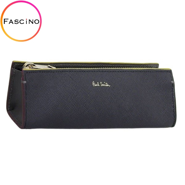 ポールスミス ペンケース 筆箱 メンズ レディース アウトレット レザー マルチストライプ ブラック PAUL SMITH :psme0127:FASCINO(ファッシノ)