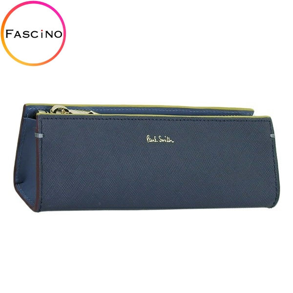 ポールスミス ペンケース 筆箱 メンズ レディース アウトレット レザー マルチストライプ ネイビー PAUL SMITH :psme0129:FASCINO(ファッシノ)