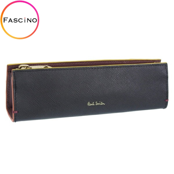 ポールスミス ペンケース 筆箱 メンズ レディース アウトレット レザー マルチストライプ ブラックマルチ PAUL SMITH :psme0152:FASCINO(ファッシノ)