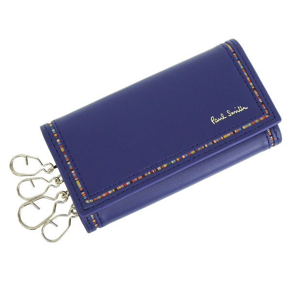 ポールスミス Paul Smith キーケース ブルー S27130 シグネチャーストライプタブ SS25 キーケース（ブルー