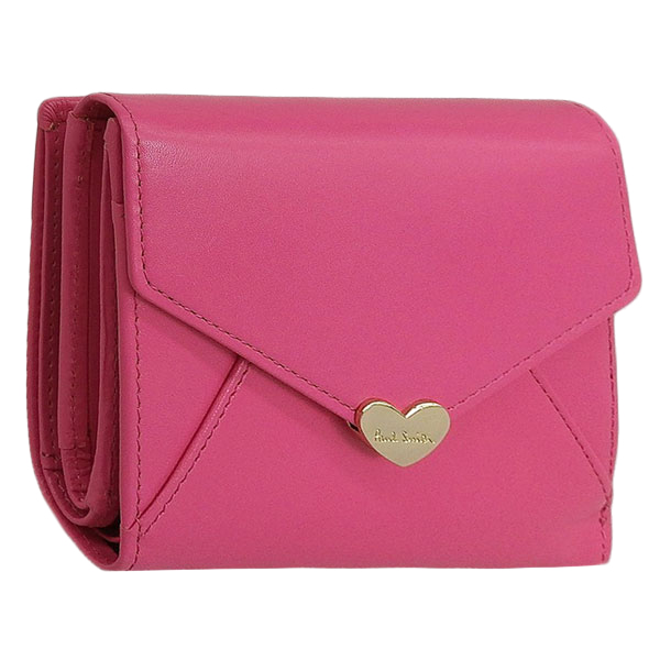 ☆お買い得☆未使用品☆箱付☆ポールスミス 人気ラブレター 折り財布 ピンク☆ Paul Smith（ポール・スミス） 財布 レディース 2つ折り 折財布