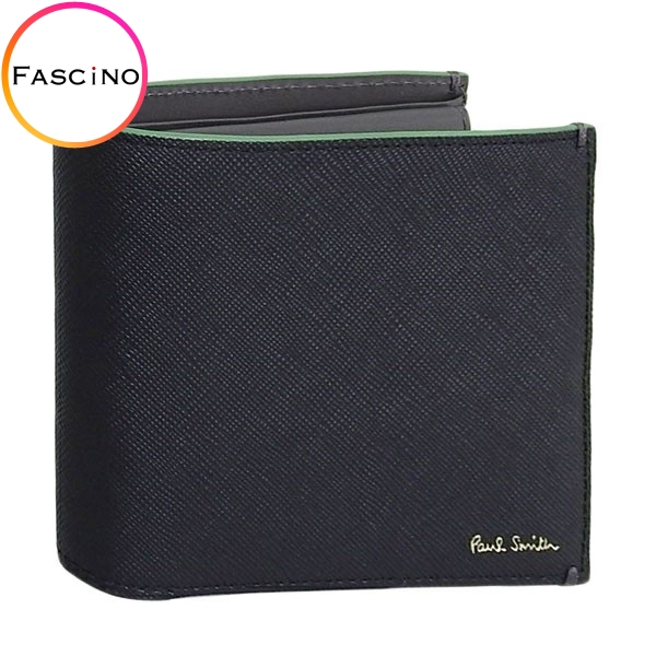 ポールスミス 財布 メンズ 二つ折り財布 アウトレット レザー ブラック PAUL SMITH :psmsw0305:FASCINO(ファッシノ)