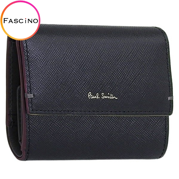 ポールスミス 財布 メンズ 三つ折り財布 アウトレット ミニ財布 レザー ブラック PAUL SMITH :psmsw0306:FASCINO(ファッシノ)