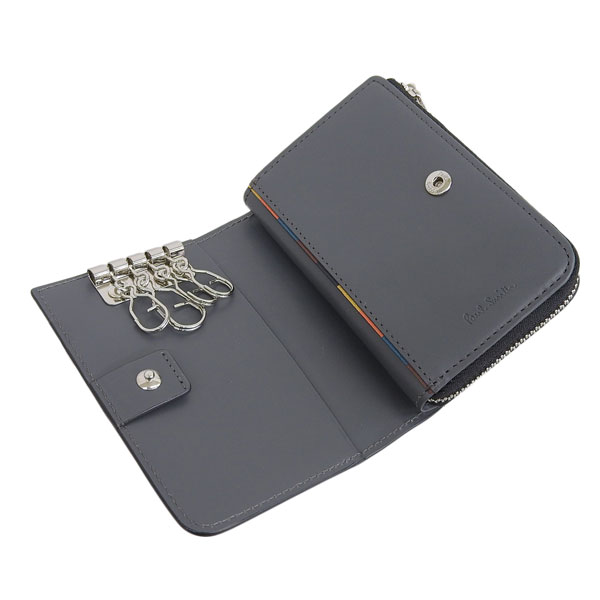 新品Paul Smith ブラック ケース 本革 黒4連ケース　キーケース Paul Smith（ポール・スミス） キーケース 4連 メンズ コインケース