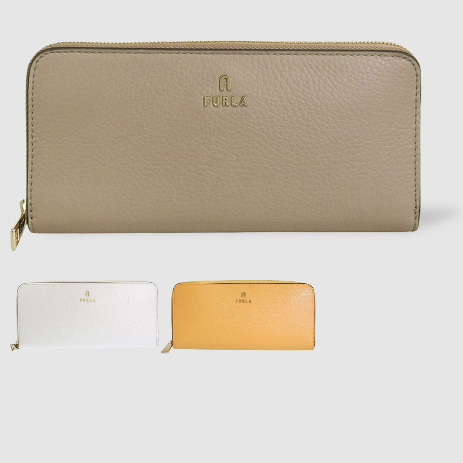 極美品　FURLA フルラ 長財布 カメリア レザー アーチロゴ かぶせ 金ロゴ FURLA（フルラ） 財布 レディース 長財布 レザー カメリア FURLA