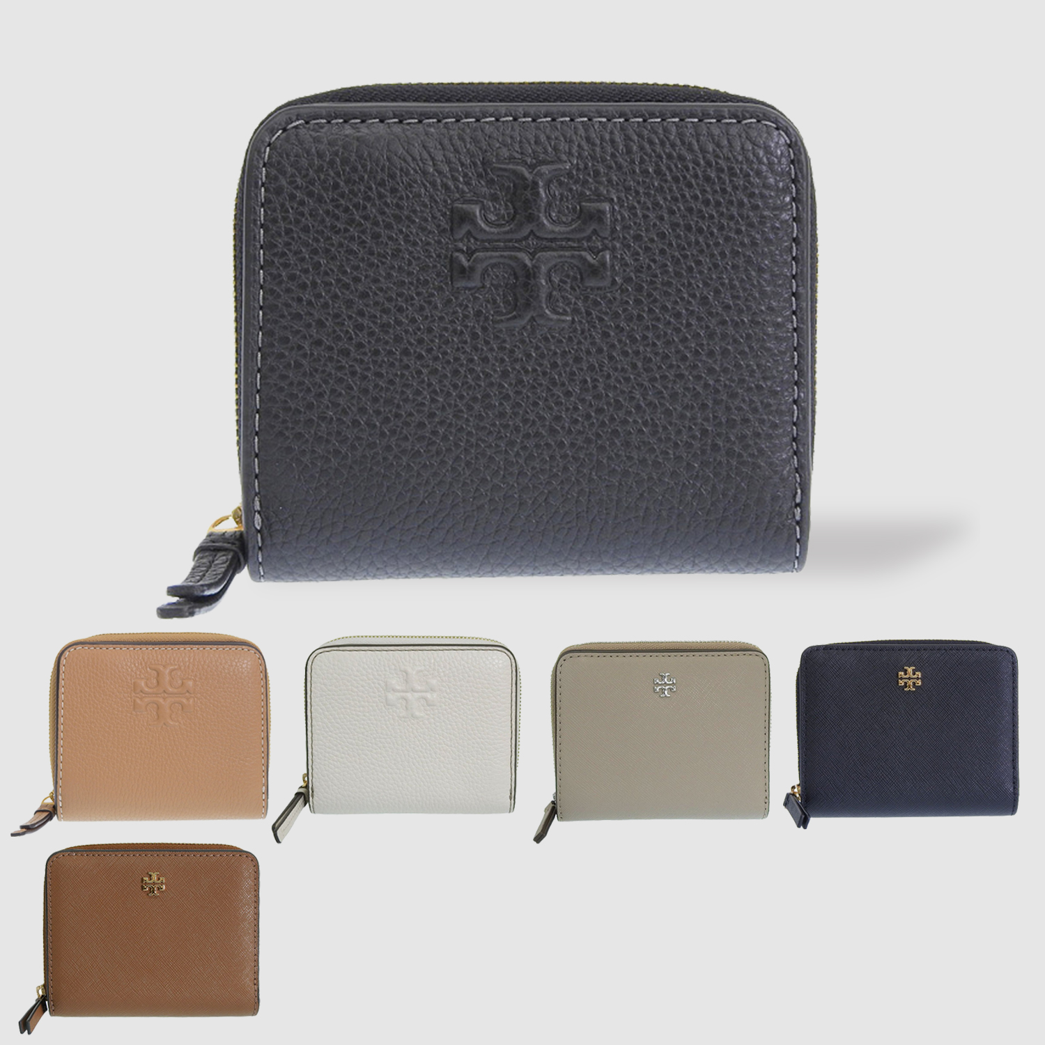 TORY BURCH　EMERSON MINI WALLET　2つ折り財布 New Tory Burch Emerson Navy Saffiano Leather Small BiFold