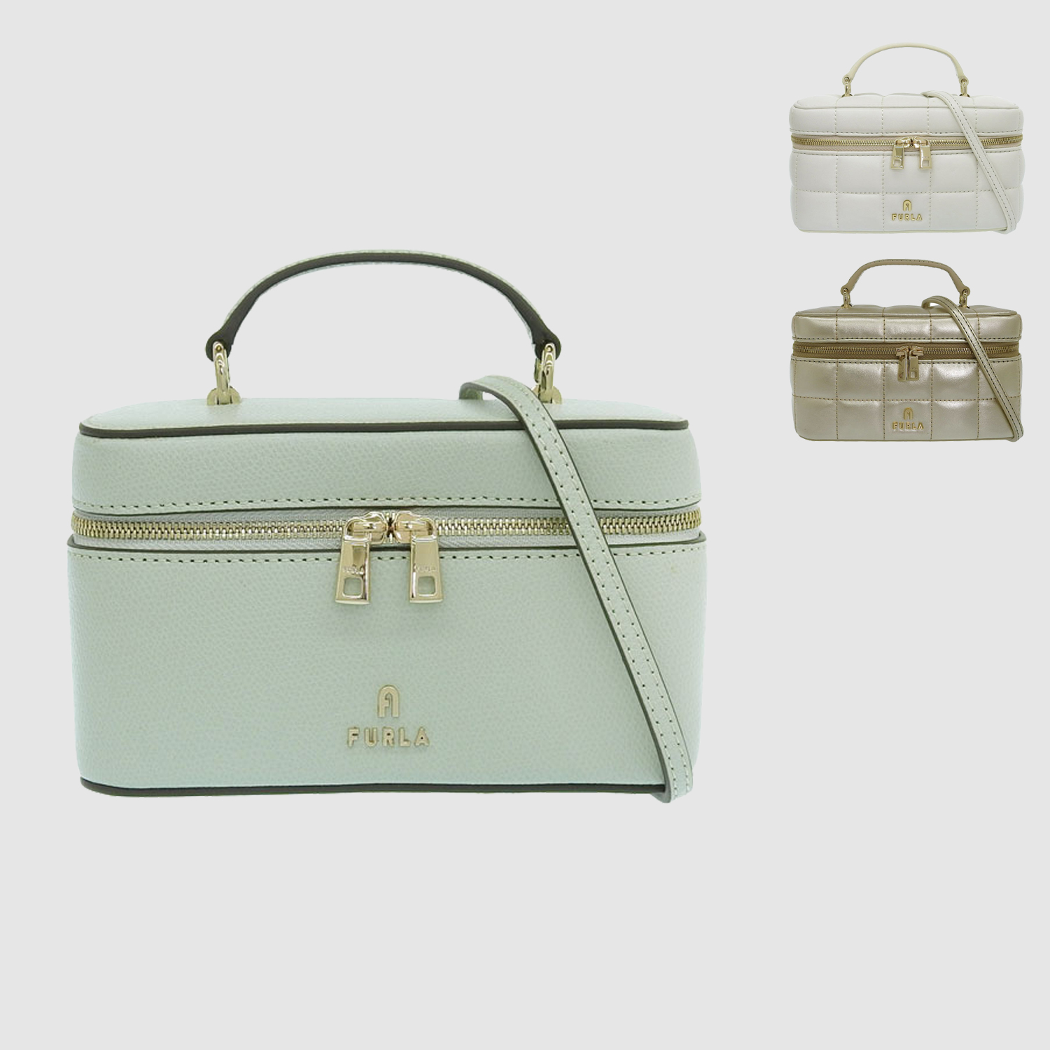 フルラ バッグ レディース ショルダーバッグ ハンドバッグ 2WAY アウトレット レザー グリーン カメリア FURLA CAMELIA-CROSSBODY VANITY CASE WE00361ARE000FEL00 FURLA（フルラ） 特価 バッグ レディース バニティバッグ ショルダー
