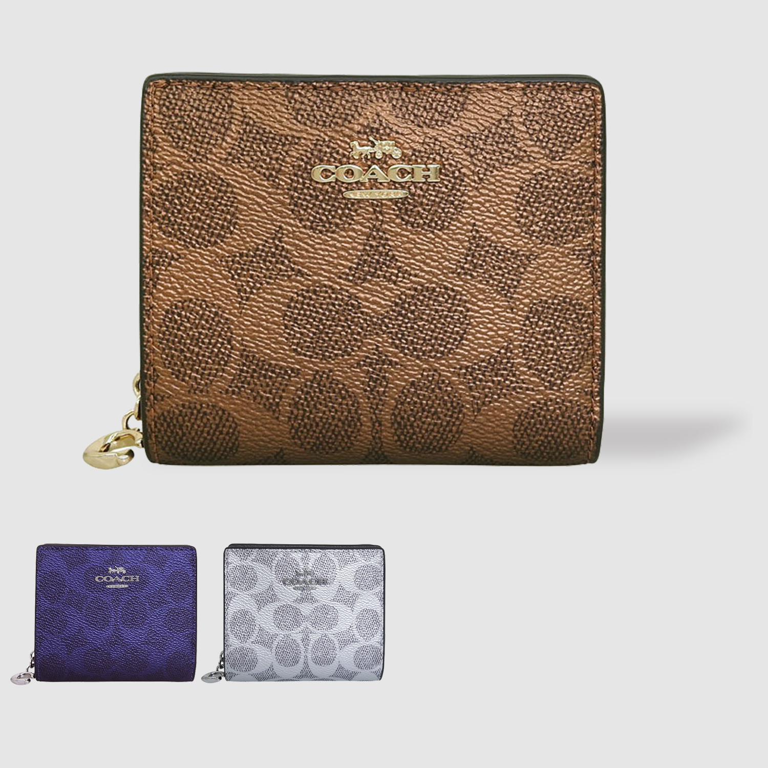 【割引しました】コーチ財布　人気の茶色♡ コーチ COACH CW789 二つ折り財布 スナップウォレット シグネチャー