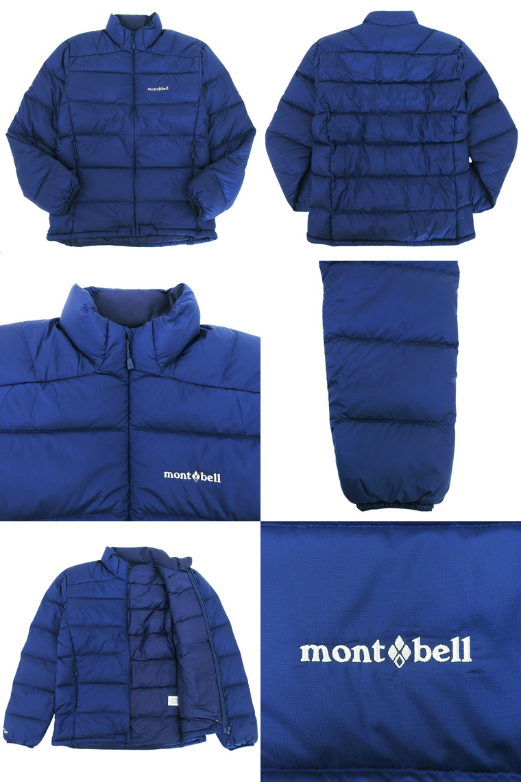 【美品】モンベル ネイビー ダウンジャケット フード付き L montbell フード付きダウンジャケット ネイビー