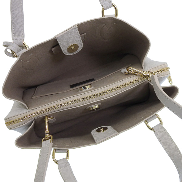 美品 FURLA フルラ ショルダーバッグ 2way テッサ グレー