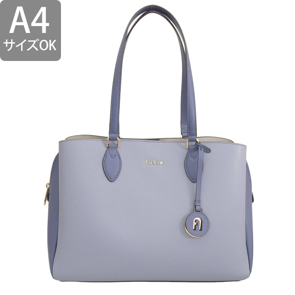【極美品】FURLA グレース トート L トートバッグ くすみブルー FURLA（フルラ） トートバッグ レディース アウトレット レザー ブルー