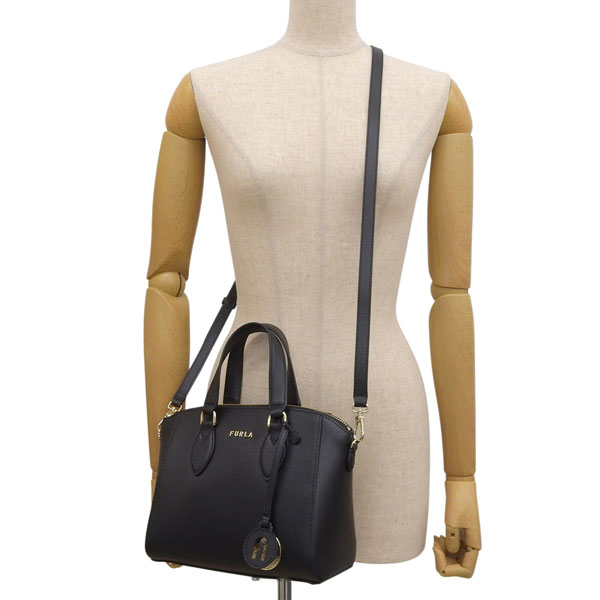 【未使用級/カード付】フルラ ミネルヴァ 2way ハンドバッグ レザー 黒 FURLA（フルラ） バッグ レディース ショルダーバッグ トートバッグ