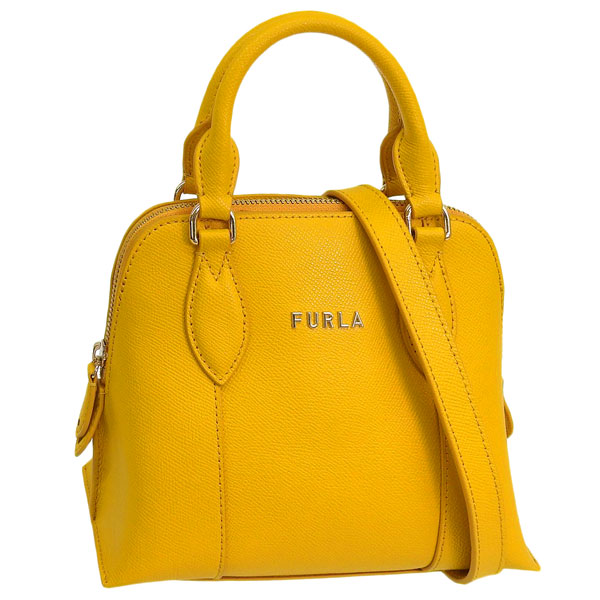 FURLA 巾着バッグ イエロー FURLA フルラ 巾着型 ショルダーバッグ イエロー レザー ポーチ付き