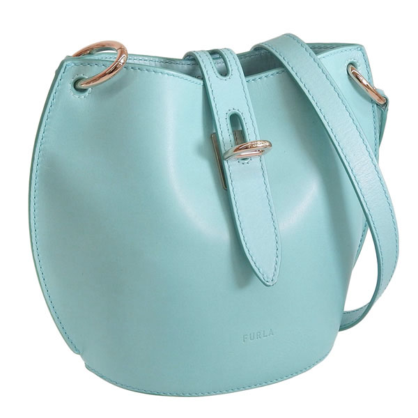 ✨超美品✨FURLA フルラ クラブ ミニ ショルダーバッグ シボ革 ブルー FURLA - ✨超美品✨FURLA フルラ クラブ ミニ ショルダーバッグ シボ革