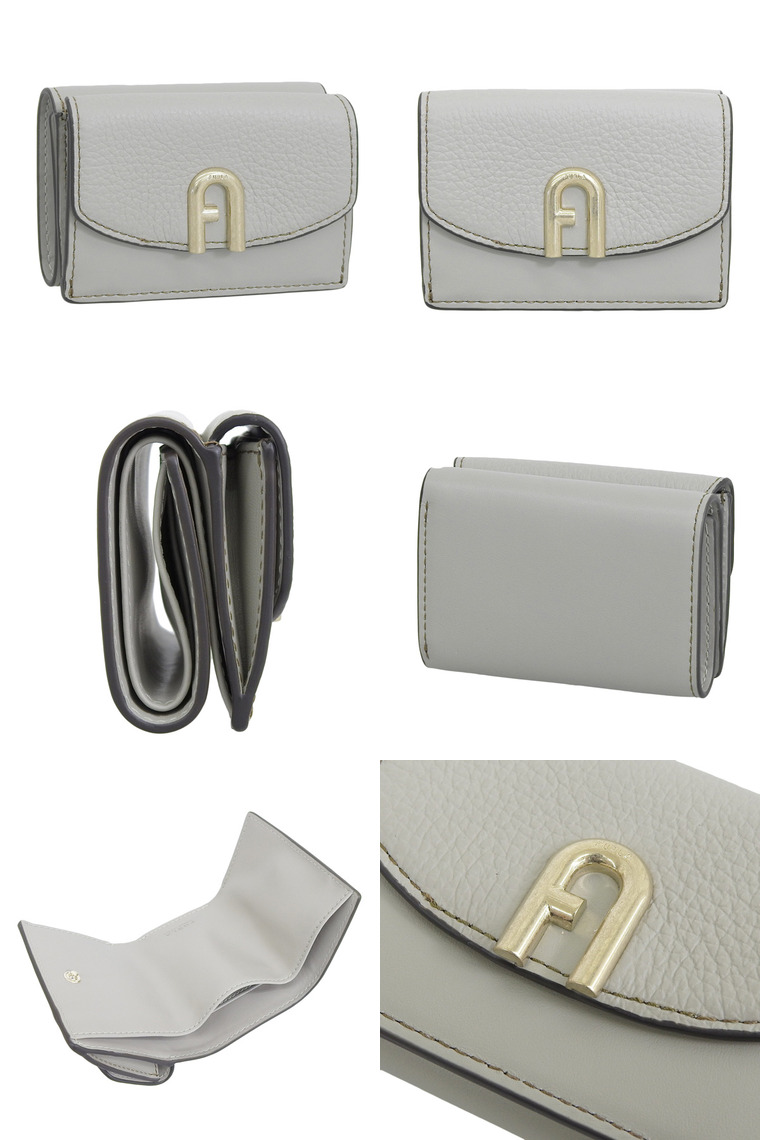 FURLA(フルラ) 3つ折り財布 プリムラ グレー レザー FURLA（フルラ） 特価 財布 レディース 三つ折り レザー グレー FURLA