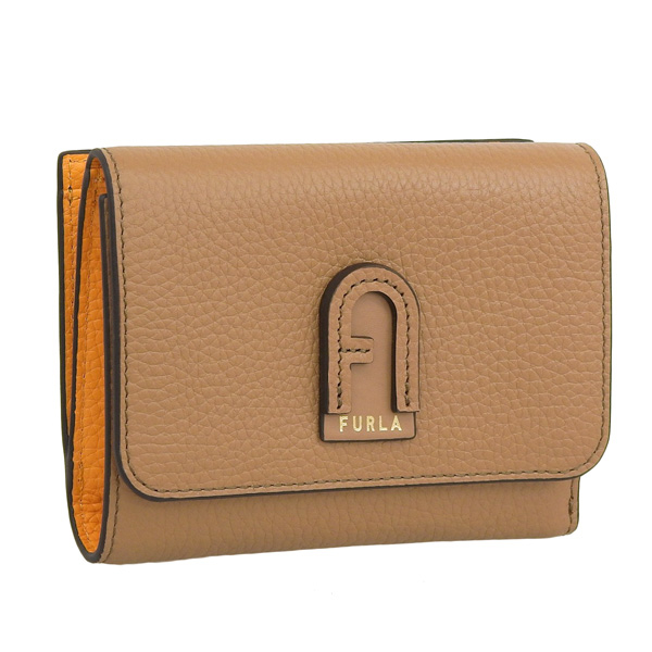 フルラ 財布 レディース 三つ折り財布 アウトレット レザー ベージュ  